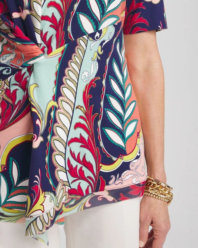 Touch of Cool Abstract Draped Tunic - image 4